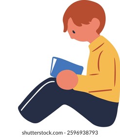 A man spending time reading a book
