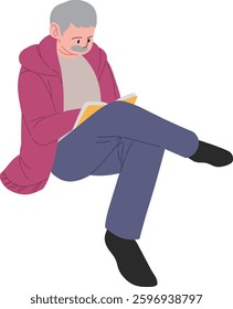 A man spending time reading a book
