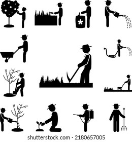man spit icon in a collection with other items
