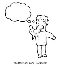 man spitting lightning cartoon