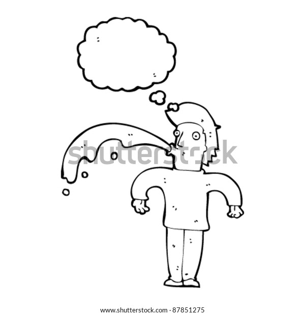Man Spitting Water Cartoon Stock Vector (Royalty Free) 87851275