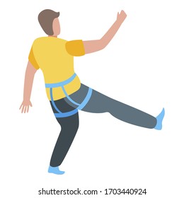 Man sport climbing icon. Isometric of man sport climbing vector icon for web design isolated on white background