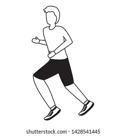 man in sport clothes running activity vector illustration