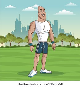 man sport fitness park background