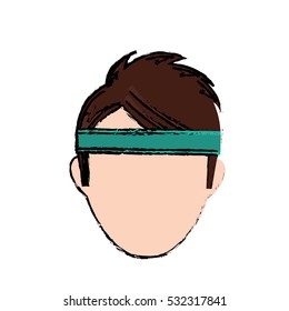 Man with sport headband icon vector illustration graphic design