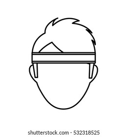 Man with sport headband icon vector illustration graphic design