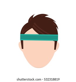 Man with sport headband icon vector illustration graphic design