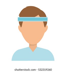 Man with sport headband icon vector illustration graphic design