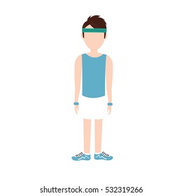 Man with sport headband icon vector illustration graphic design