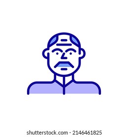 Man in a sport jacket avatar. Pixel perfect, editable stroke color icon