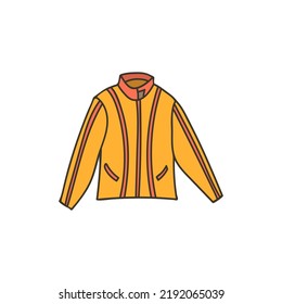 Man Sport Jacket Colorful Doodle Illustration In Vector. Sport Jacket Colorful Icon In Vector