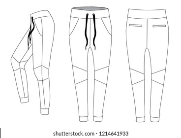 Man sport pants, vector