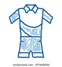 Man Sport Suit sketch icon vector. Hand drawn blue doodle line art Man Sport Suit sign. isolated symbol illustration