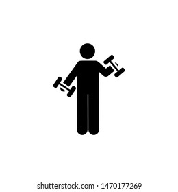 Man, sport, weight icon. Element of daily routine icon