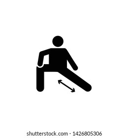 Man sports gym exercise training with arrow pictogram