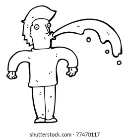 man spouting water cartoon