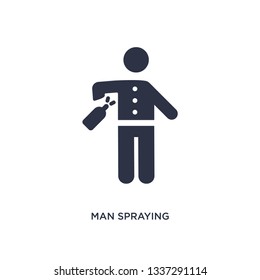 man spraying deodorant isolated icon. Simple element illustration from behavior concept. man spraying deodorant editable logo symbol design on white background. Can be use for web and mobile.