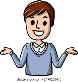 Man Spread Hands Smiling Young Man Stock Vector (Royalty Free ...