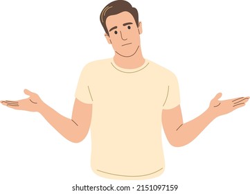 The man spreads his hands, a gesture of "excuse me".