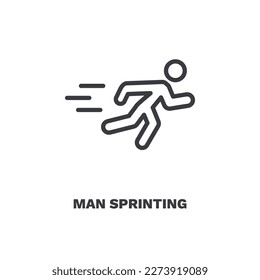 man sprinting icon. Thin line man sprinting icon from sport and game collection. Outline vector isolated on white background. Editable man sprinting symbol can be used web and mobile