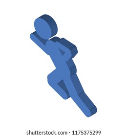 Man sprinting isometric left top view 3D icon