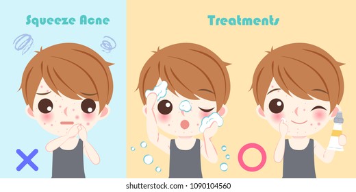 man with squeeze acne problem before and after