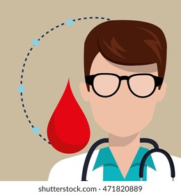 man staff medical service vector illustration design