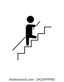 man with stairs icon, vector best flat icon.
