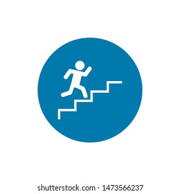 Man stairs icon. For web, business, finance and communication. Vector Illustration.
