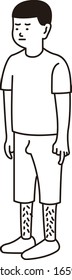 Man stand in the middle illustration