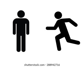 Man stand and running icon