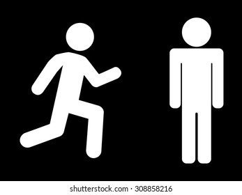 Man stand and running icon