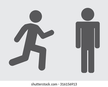 Man Women Stands Walk Run Icon Stock Vector (Royalty Free) 295685612