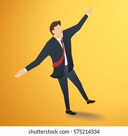 man stand  and stretch the arms vector
