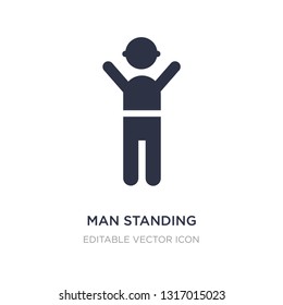 man standing with arms up icon on white background. Simple element illustration from People concept. man standing with arms up icon symbol design.