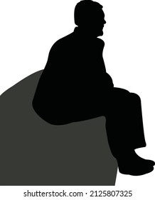 A Man Standing Body Silhouette Vector