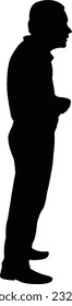a man standing body silhouette vector