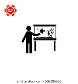 Man Standing by Aquarium Icon