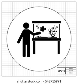 Man Standing by Aquarium Icon