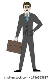 Man standing cartoon character isolated - vector illustration