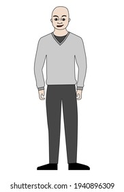 Man standing cartoon character isolated - vector illustration