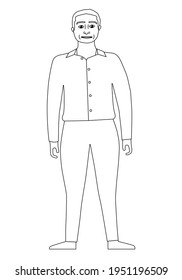 Man standing cartoon character isolated - vector illustration