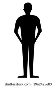 Man standing cartoon character isolated - vector illustration