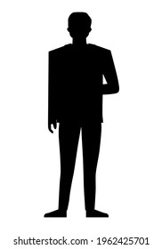 Man standing cartoon character isolated - vector illustration