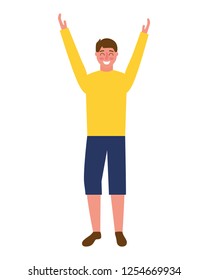 man standing character on white background