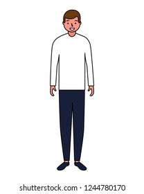 man standing character white background