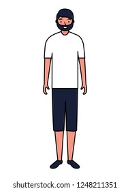man standing character white background