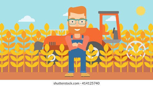 Homem de pé com combinar no fundo.