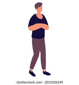 man standing with crossed arms isolated