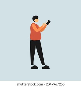 A man standing flat illustration